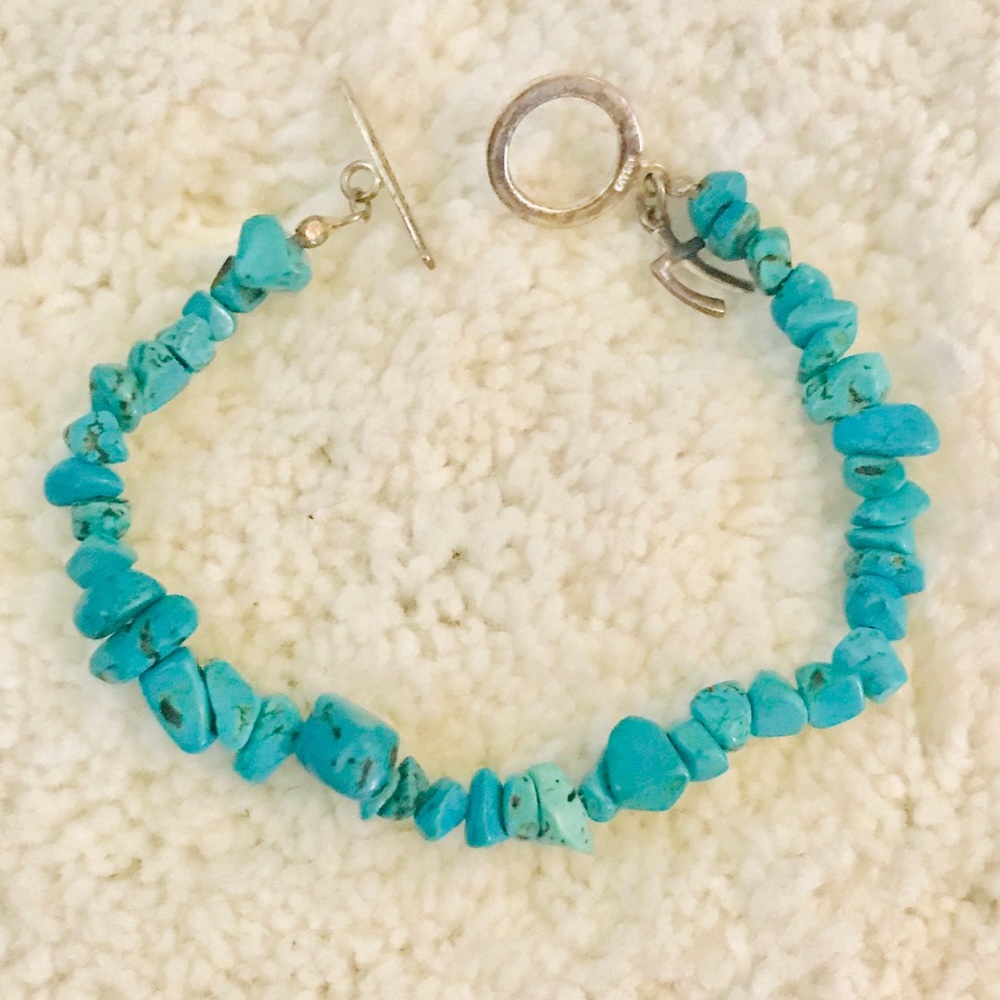 🛍Turquoise colored Stone Stretchy Bracelet - Picture 1 of 4
